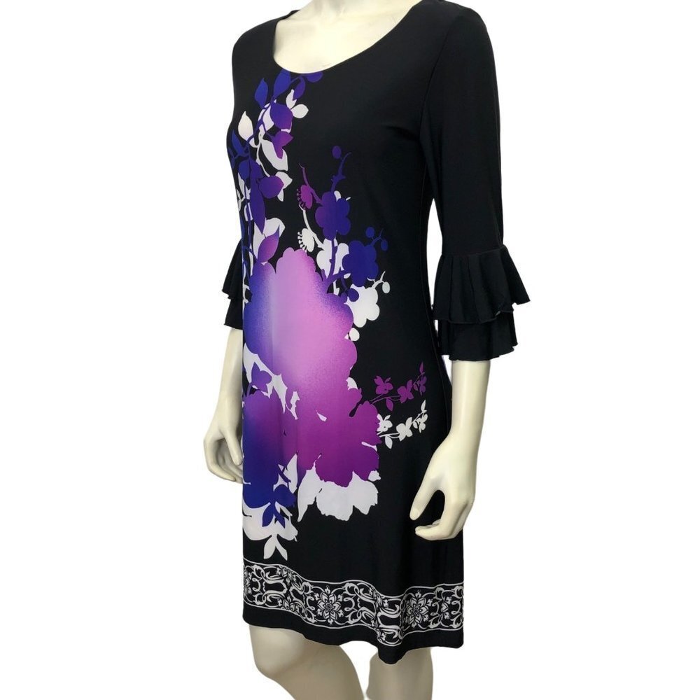 SANDRA DARREN 3/4 RUFFLE SLEEVE DRESS SZ 8